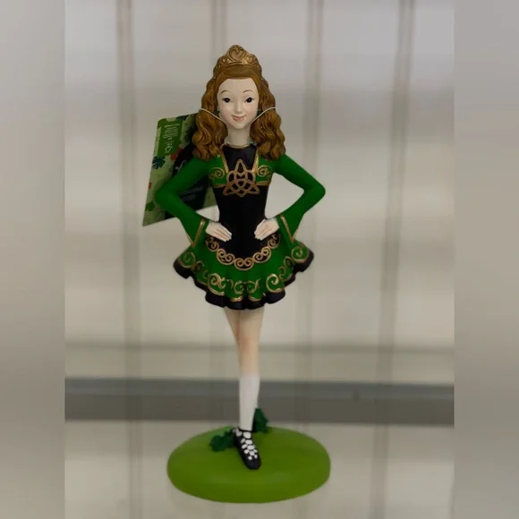 Irish Dance Figurine in Green Dress - Picture 1 of 3